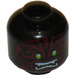 LEGO Black Alien Head with Lime Eyes and Dark Red Face Lines (Recessed Solid Stud) (3626)