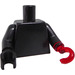 LEGO Black Alpha Team Minifig Torso with Black Arms and Black Right Hand and Transparant Red Hook on Left Arm (973)