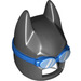 LEGO Zwart Batman Cowl Masker met Blauw Swimming Goggles (29742)