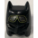 LEGO Black Batman Cowl Mask with Short Ears and Open Chin with Goggles Pattern (18987)