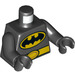 LEGO Zwart Batman met Korte benen en Kort Zwart Cape Minifiguur Torso (973 / 76382)