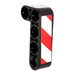 LEGO Black Beam 2 x 4 Bent 90 Degrees, 2 and 4 holes with Red and White Stripes right  Sticker (32140)