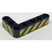 LEGO Black Beam 3 x 5 Bent 90 degrees, 3 and 5 Holes with Danger Stripes - Right Sticker (32526)