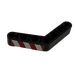 LEGO Black Beam Bent 53 Degrees, 4 and 4 Holes with Red and White Danger Stripes (Model Left) Sticker (32348)