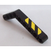 LEGO Noir Faisceau Courbé 53 degrés, 4 et 6 des trous avec Noir et Jaune Rayures (La gauche) Autocollant (6629)