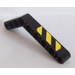 LEGO Black Beam Bent 53 Degrees, 4 and 6 Holes with Black and Yellow Stripes (Left) Sticker (6629)