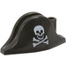 LEGO Black Bicorne Pirate Hat with Skull and Crossbones (2528 / 81424)