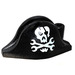LEGO Black Bicorne Pirate Hat with Skull and Eyepatch (2528)