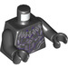 LEGO Negro Negro Panther con Morado y Lavanda Highlights Minifigura Torso (973 / 76382)