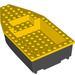 LEGO Schwarz Boat 8 x 16 x 3 mit Gelb oben (28925)