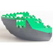 LEGO Black Boat Bow 12 x 12 x 5.3 Hull with Green Top (6051)