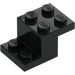 LEGO Black Bracket 2 x 3 with Plate and Step with Bottom Stud Holder (73562)