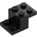 LEGO Black Bracket 2 x 3 with Plate and Step without Bottom Stud Holder (18671)