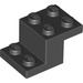 LEGO Schwarz Halterung 2 x 3 mit Platte und Step ohne Bodenstollenhalter (18671)