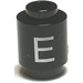 LEGO Black Brick 1 x 1 Round with Letter &#039;E&#039; with Open Stud (3062)