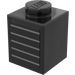 LEGO Black Brick 1 x 1 with Grille Sticker (3005)
