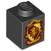 LEGO Black Brick 1 x 1 with Gryffindor Crest (3005 / 39594)