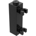 LEGO Schwarz Backstein 1 x 1 x 3 mit Vertikale Clips (Solider Bolzen) (60583)