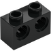 LEGO Black Brick 1 x 2 with 2 Holes (32000)