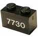 LEGO Black Brick 1 x 2 with &#039;7730&#039; Sticker with Bottom Tube (3004)