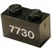 LEGO Noir Brique 1 x 2 avec &#039;7730&#039; Autocollant avec tube inférieur (3004)