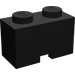 LEGO Schwarz Backstein 1 x 2 mit Cable Ausgeschnitten (3134)