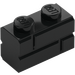 LEGO Noir Brique 1 x 2 avec Embossed Bricks (98283)