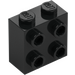 LEGO Black Brick 1 x 2 x 1.6 with Studs on One Side (1939 / 22885)