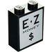 LEGO Noir Brique 1 x 2 x 2 avec ‘E-Z MONEY $’ Autocollant avec porte-goujon intérieur (3245)
