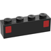 LEGO Zwart Steen 1 x 4 met Basic Auto Taillights (3010)