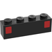 LEGO Black Brick 1 x 4 with Basic Car Taillights (3010)