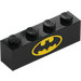 LEGO Zwart Steen 1 x 4 met Batman symbol (3010 / 33595)