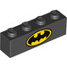 LEGO Zwart Steen 1 x 4 met Batman symbol (3010 / 33595)