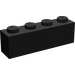 LEGO Schwarz Backstein 1 x 4 mit Schwarz 15 Bars Gitter (3010)