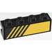 LEGO Black Brick 1 x 4 with Groove with Yellow and Black Gradated Stripes (Left) Sticker (2653)