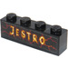 LEGO Black Brick 1 x 4 with &#039;JESTRO&#039; Sticker (3010)
