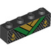 LEGO Black Brick 1 x 4 with Lloyd Gi Top  (3010 / 36442)