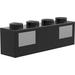 LEGO Noir Brique 1 x 4 avec Argent Auto Headlights (3010)