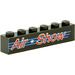 LEGO Black Brick 1 x 6 with &#039;Air Show&#039; Sticker (3009)