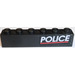 LEGO Black Brick 1 x 6 with &#039;POLICE&#039; with Red Line (Right) Sticker (3009)