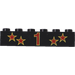 LEGO Black Brick 1 x 6 with Red and Yellow Stars and 1 (3009)