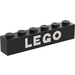 LEGO Black Brick 1 x 6 with White &quot;LEGO&quot; (3009)