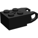 LEGO Zwart Steen 2 x 2 met Bal Socket en Axlehole (Brede, versterkte aansluiting) (62712)