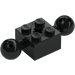 LEGO Black Brick 2 x 2 with Two Ball Joints with Holes in Ball and axle hole (17114)