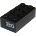 LEGO Black Brick 2 x 4 with &#039;64&#039; Sticker (3001)