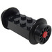 LEGO Black Brick 2 x 4 with Spoked Black Train Wheels and Red Pin (23mm)