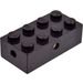 LEGO Black Brick 2 x 4 with Wheels Holder (Transparent Bottom)