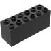 LEGO Černá Kostka 2 x 6 x 2 Weight s děleným dnem