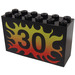 LEGO Black Brick 2 x 6 x 3 with &quot;30&quot; with Flames (6213 / 82848)