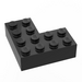 LEGO Zwart Steen 4 x 4 Hoek
